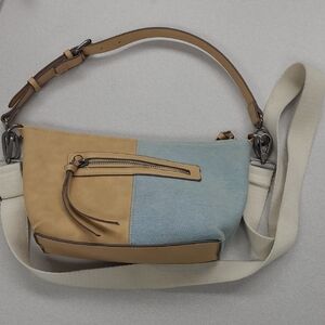 Stylish Tan and Blue Women's Bag